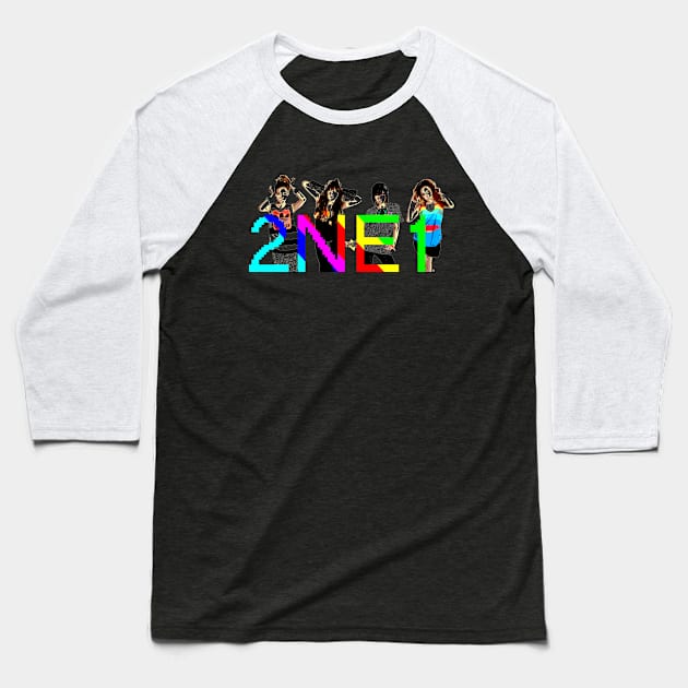 2ne1 Rainbow Baseball T-Shirt by BerryBlossoms